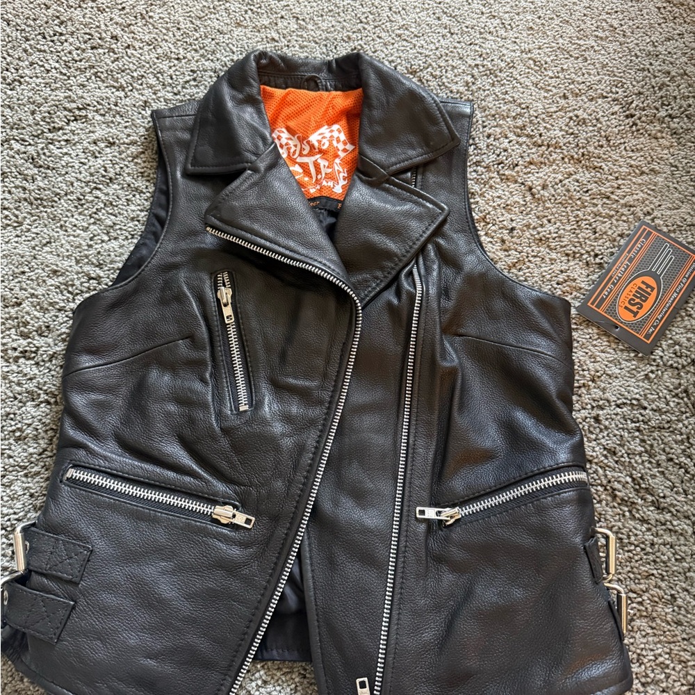 Black Leather Vest